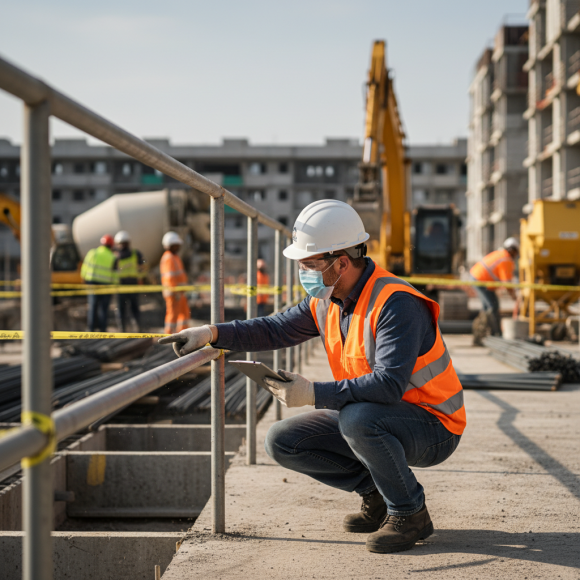 Técnico em segurança do trabalho em inspeção.