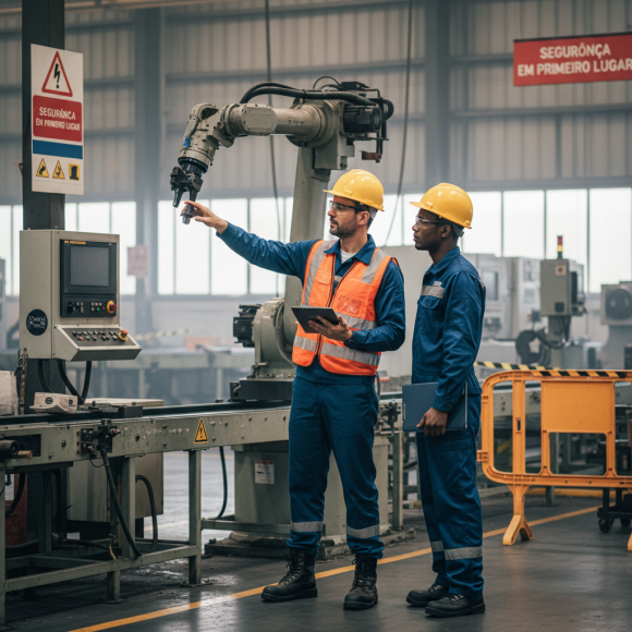 Técnico de segurança do trabalho em inspeção.
